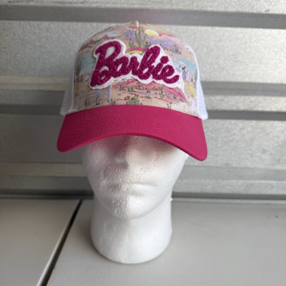 Barbie Wrangler Girls Pink Desert Horse Rainbow Cap Hat Snap Back NWT Youth